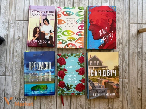 Книги: "Тисяча різних способів", "Мої друзі", "Не просто пісня про кохання", "Прекрасно потворний", "Життя - не роман", "Сандвіч"