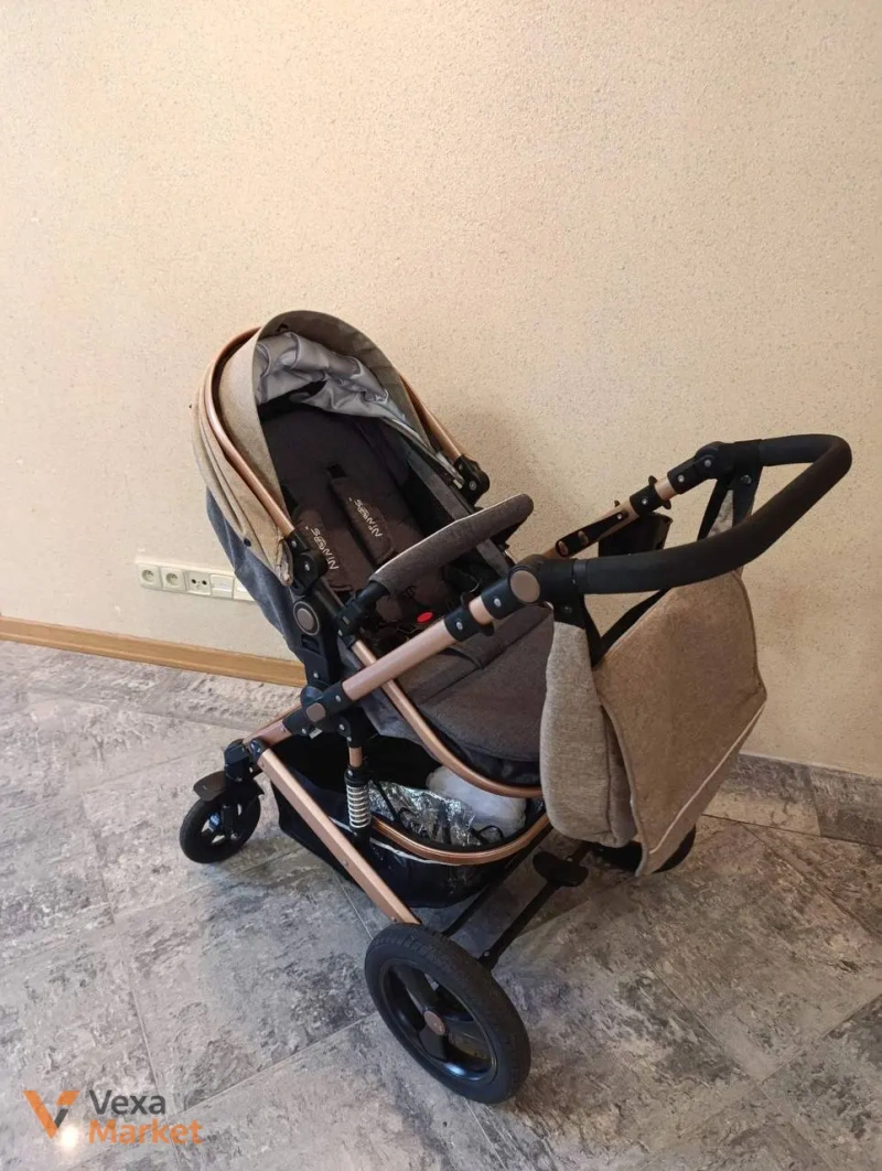 Коляска 2в1 NINOS BRAVA NEW BEIGE (Khaki) — фото 3