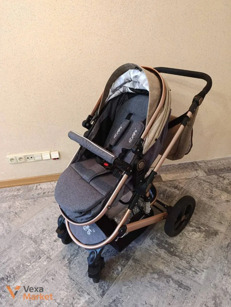 Коляска 2в1 NINOS BRAVA NEW BEIGE (Khaki) — фото 4