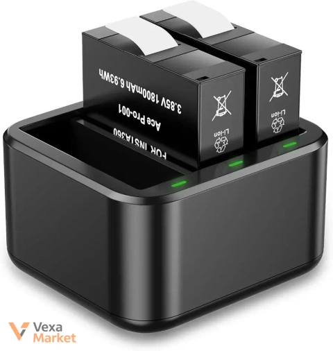 Комплект акумуляторів Powerextra 1800mAh (2 шт.) для Insta360 Ace Pro із захисним кейсом