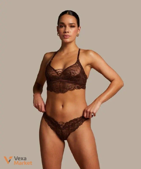 Комплект Hunkemoller NOIR мереживний коричневий розмір S