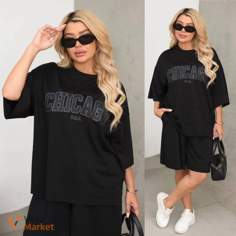 Костюм футболка + шорти з двонитки арт. 1705261 — фото 3