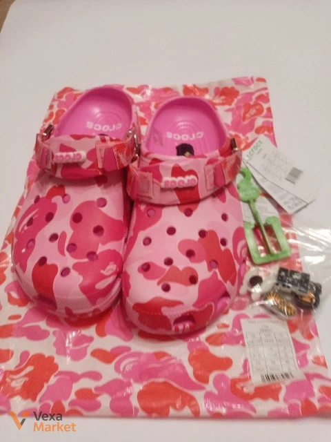Кроксы Crocs розовые камуфляж размер 41-42