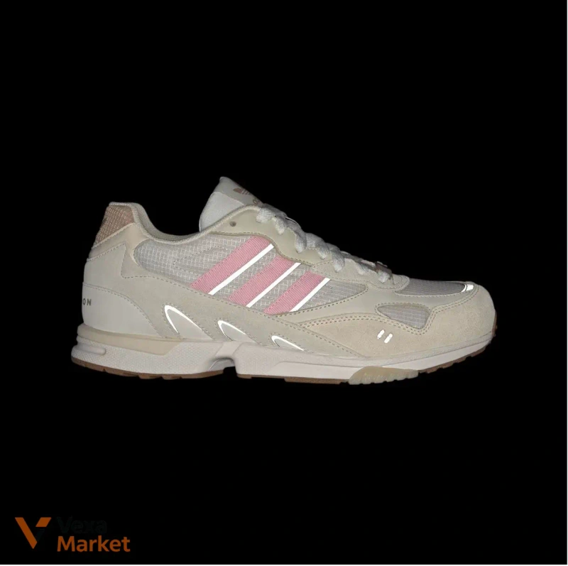 Кросівки Adidas молочно-бежеві з рожевими акцентами — фото 3