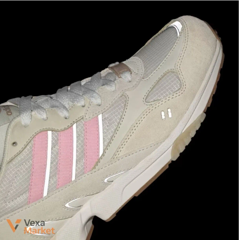 Кросівки Adidas молочно-бежеві з рожевими акцентами — фото 4