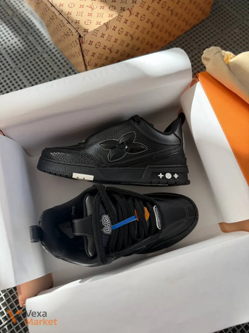 Кросівки LV Skate Oversized Flower Black — фото 5