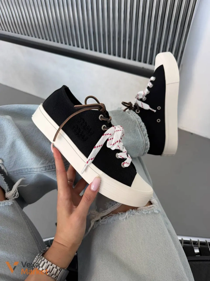 Кросівки Miu Miu Washed Denim Black — фото 3