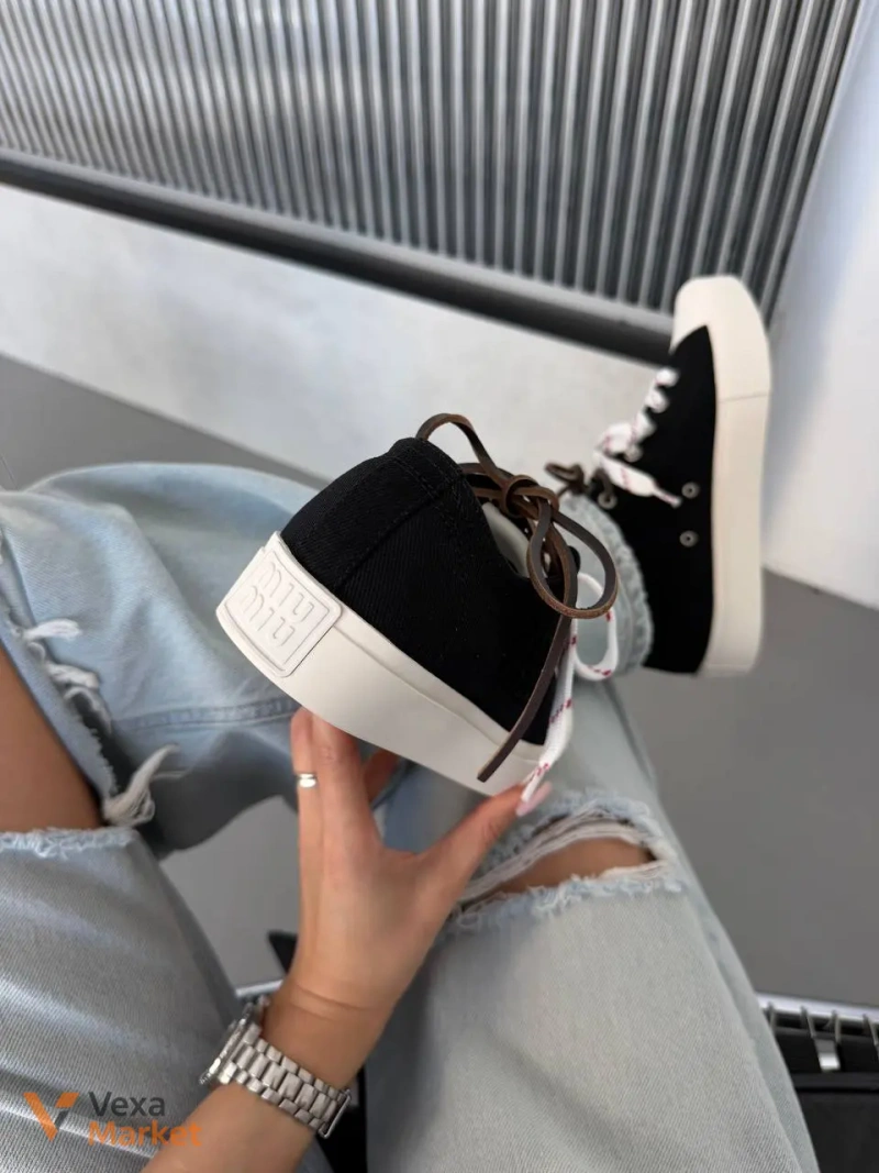 Кросівки Miu Miu Washed Denim Black — фото 4
