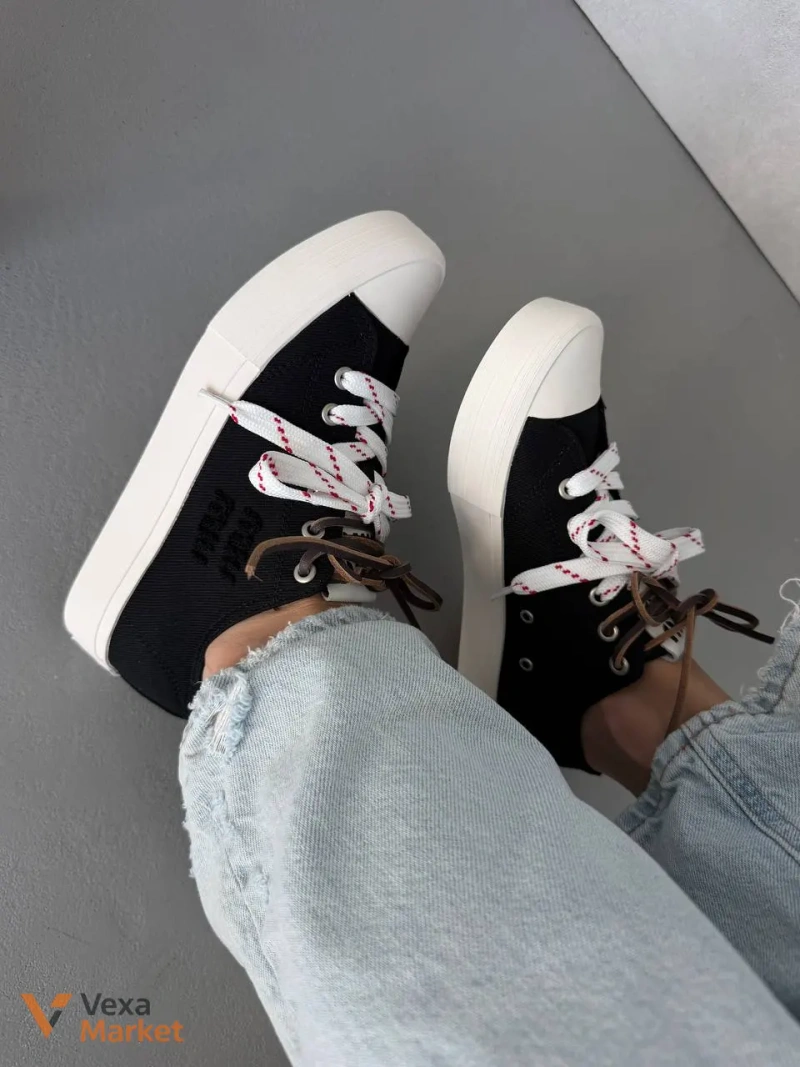 Кросівки Miu Miu Washed Denim Black — фото 7
