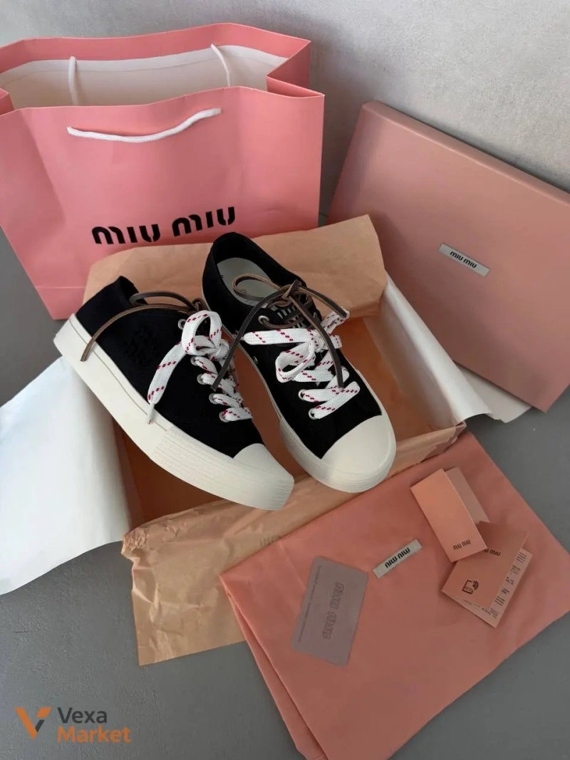 Кросівки Miu Miu Washed Denim Black — фото 9