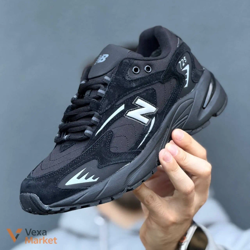 Кросівки New Balance 725 чорні текстиль/замша — фото 2