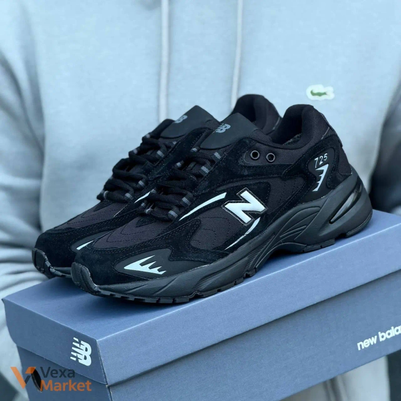 Кросівки New Balance 725 чорні текстиль/замша — фото 8