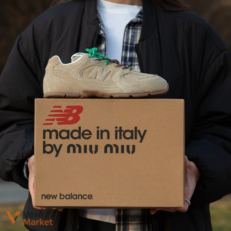 Кросівки New Balance x Miu Miu бежеві — фото 2