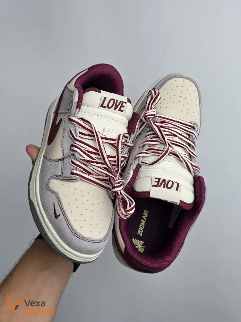Кросівки Nike SB Dunk Grey / Cream / Burgundy Арт #839 — фото 4