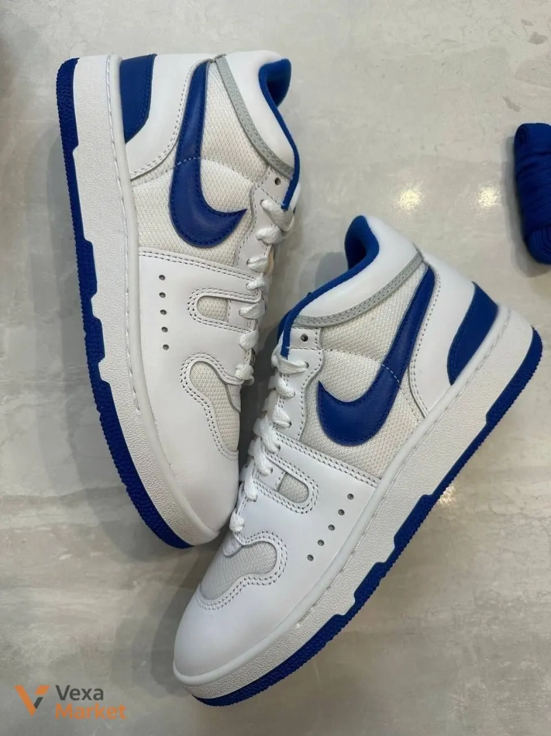 Кросівки Nike шкіряні білі з синім — фото 5