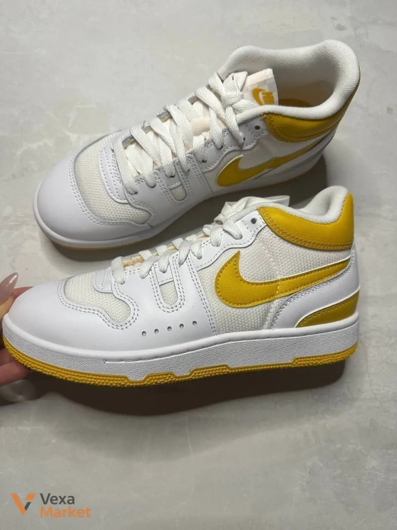 Кросівки Nike шкіряні біло-жовті — фото 2