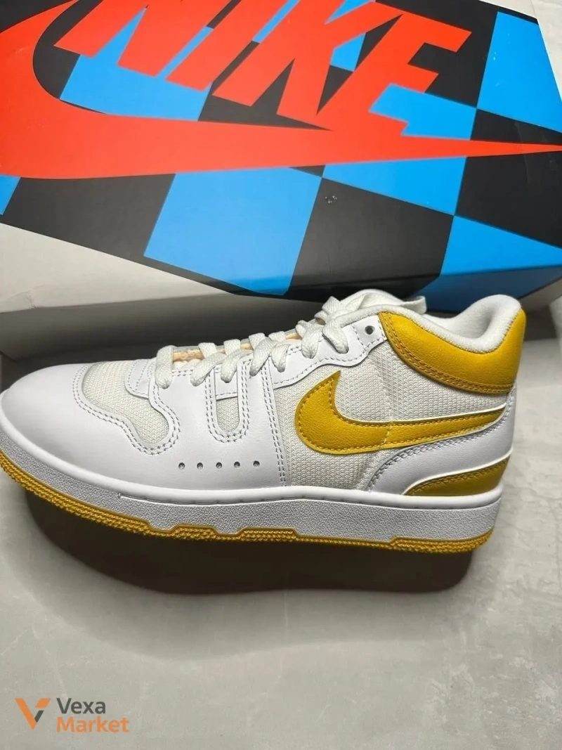 Кросівки Nike шкіряні біло-жовті — фото 3