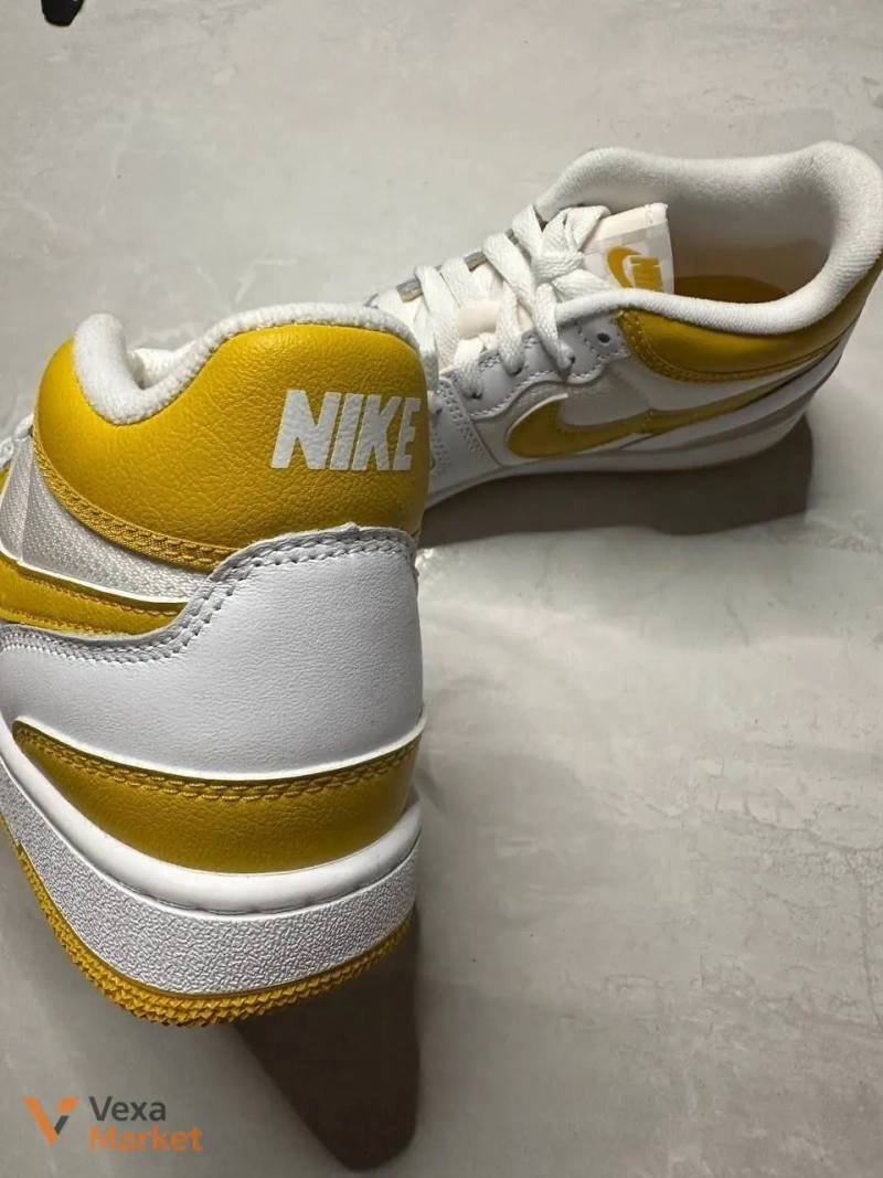 Кросівки Nike шкіряні біло-жовті — фото 5