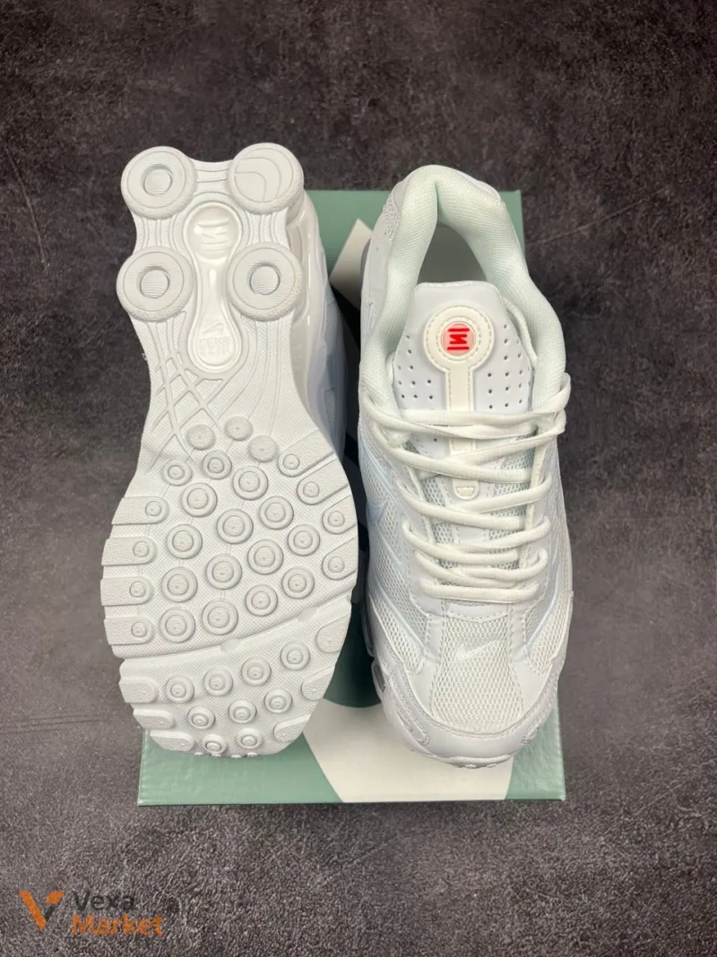Кросівки Nike Shox R4 White Silver — фото 3