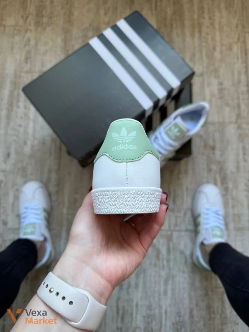Кросівки жіночі Adidas Gazelle White & Green — фото 3