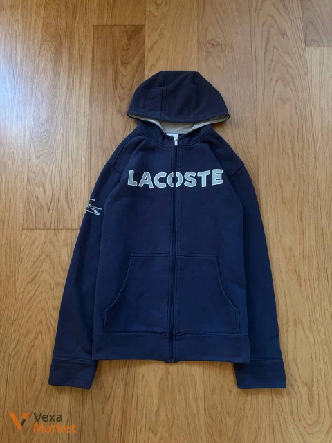Lacoste синяя толстовка на молнии размер L