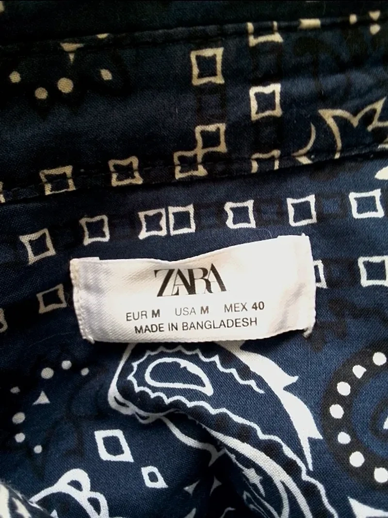 Легка чоловіча сорочка з бавовни Zara р.54. — фото 7
