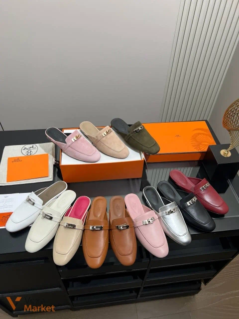 Лофери (мюлі) Hermes premium натуральна шкіра/замша