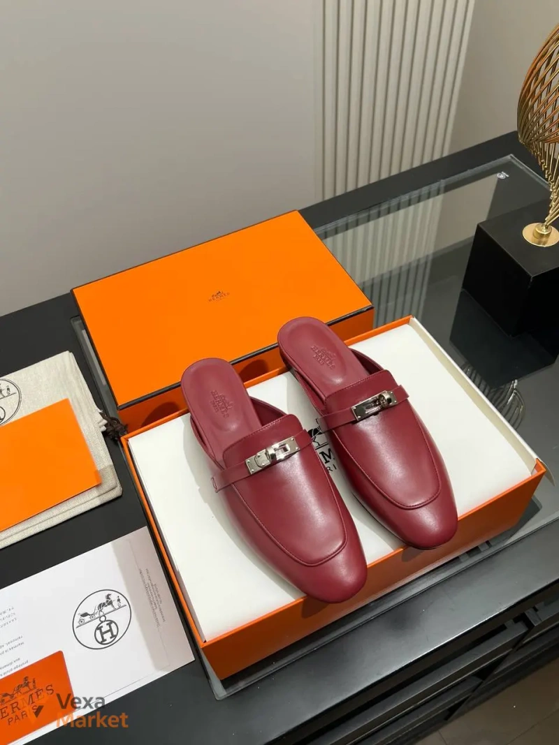 Лофери (мюлі) Hermes premium натуральна шкіра/замша — фото 2
