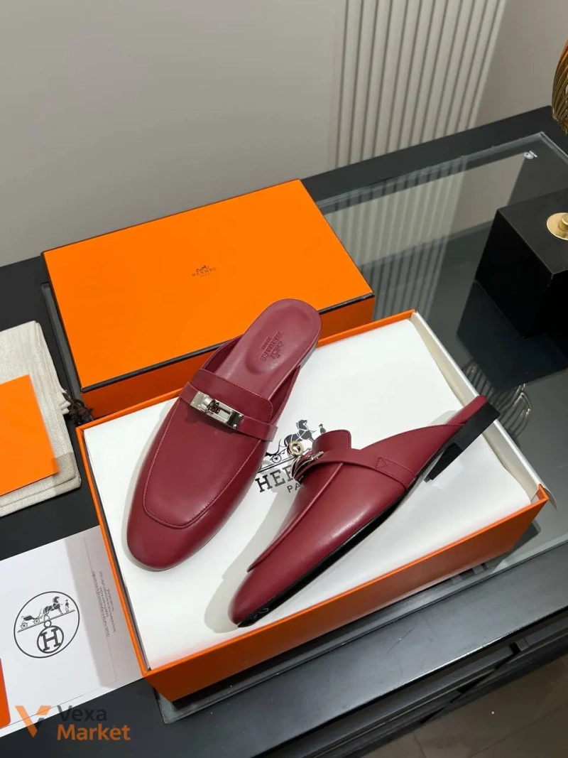 Лофери (мюлі) Hermes premium натуральна шкіра/замша — фото 3