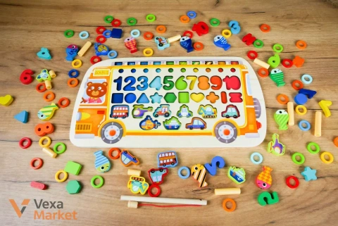 Логічна дошка WToys 38512: сортер, риболовля, цифри, фігури, транспорт