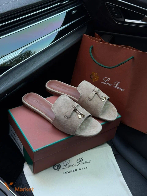 Loro Piana Summer Charms Sandal Suede Sandstone