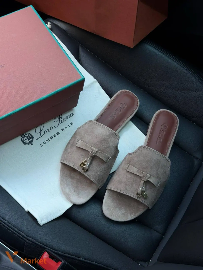 Loro Piana Summer Charms Sandal Suede Sandstone — фото 4