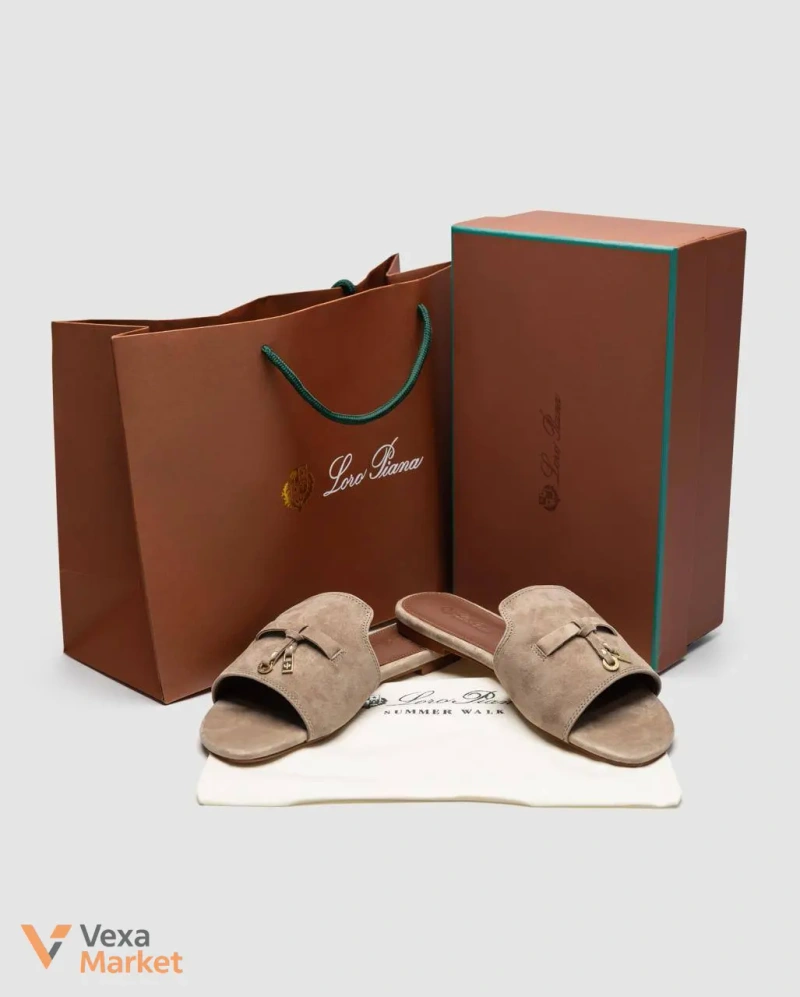 Loro Piana Summer Charms Sandal Suede Sandstone — фото 7