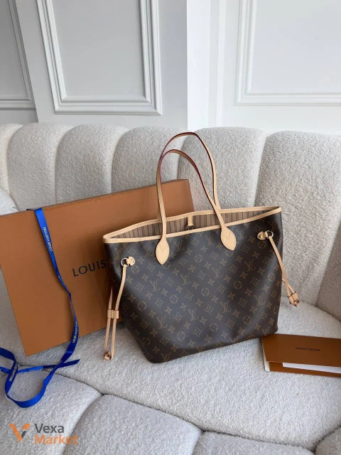 Louis Vuitton Neverfull сумка шкіра та канва