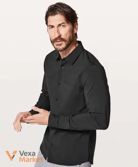 Lululemon Zenway Shirt Mens Small Black Ventilated Lightweight Snap Commuter