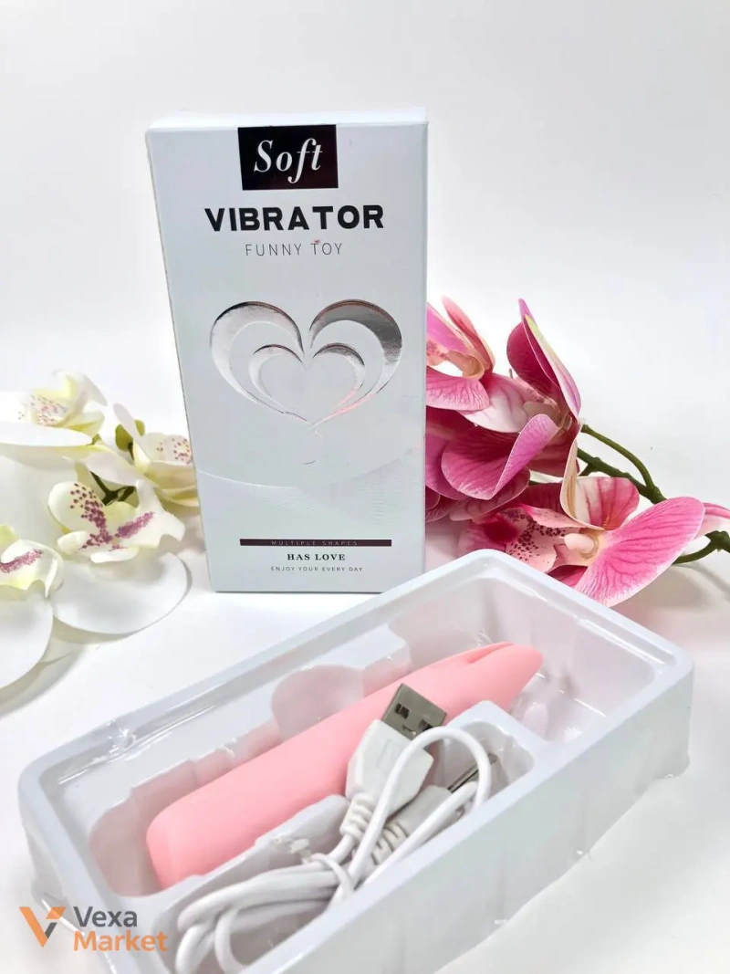 Мини-вибратор Funny Toy "Soft" из жидкого силикона, 10 режимов вибрации — фото 3