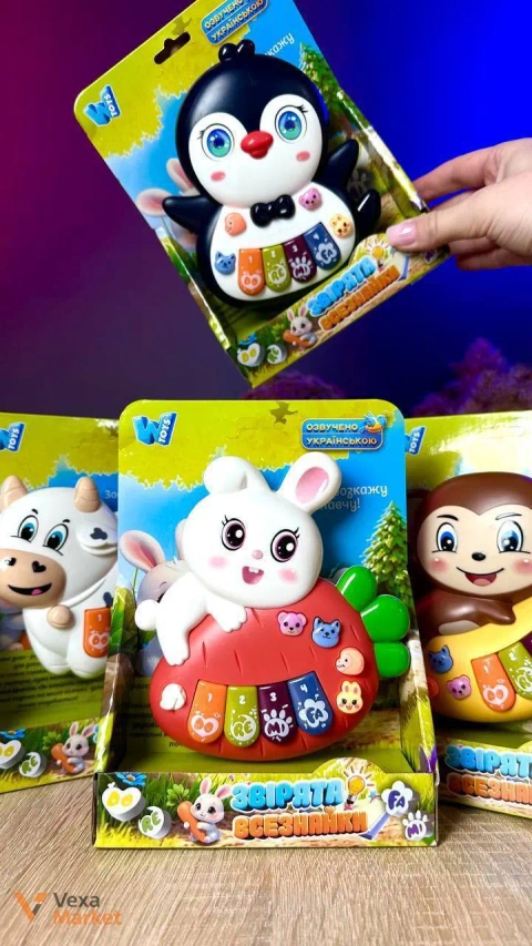 Музична розвивальна іграшка "Звірята всезнайки" від WToys