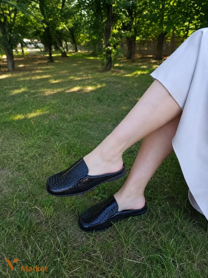 Мюлі Comfortview чорні під крокодила — фото 3