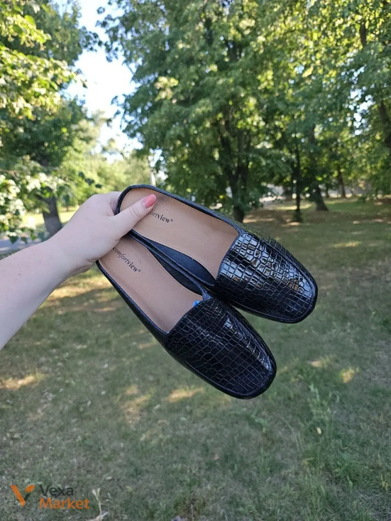 Мюлі Comfortview чорні під крокодила — фото 8