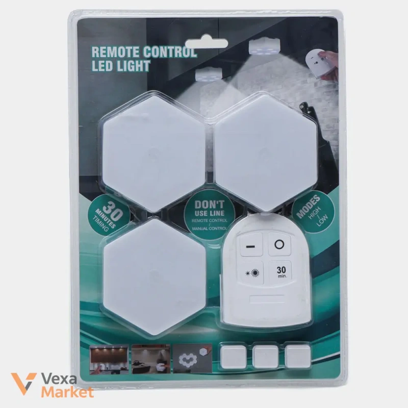 Набір бездротових сенсорних LED ламп Light With Remote Control 15 Вт, 3 шт — фото 2