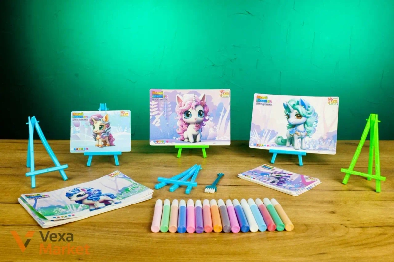 Набір для малювання піском 4Fun Game Club "Єдиноріжки" 3D DIY картинка — фото 2