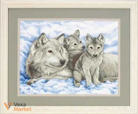 Набір для вишивання хрестом DIMENSIONS Mother Wolf and Pups "Вовчиця та вовчата"