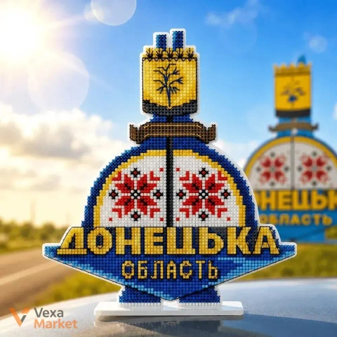 Набір для вишивки нитками на пластиковій основі «Стела Донецька область» від Чарівної Країни
