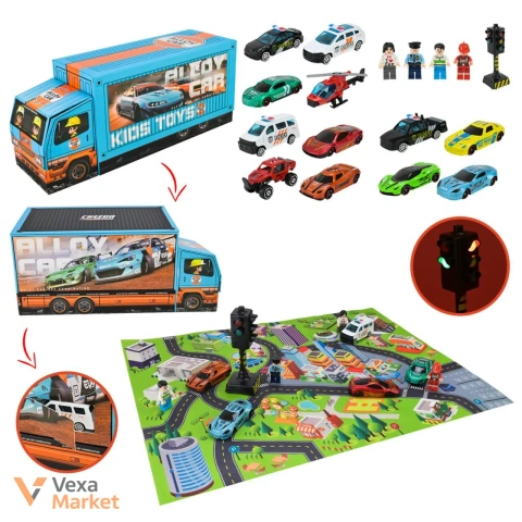 Набір іграшкових машинок "Alloy Car Kids Toys" з треком та фігурками