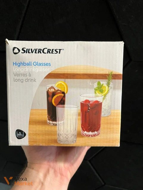 Набір склянок для лонгдрінків SilverCrest Highball Glasses, 4 шт, 320 мл