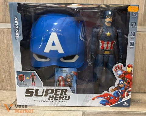 Набор фигурок Супергероев "Super Hero" с маской Капитана Америки