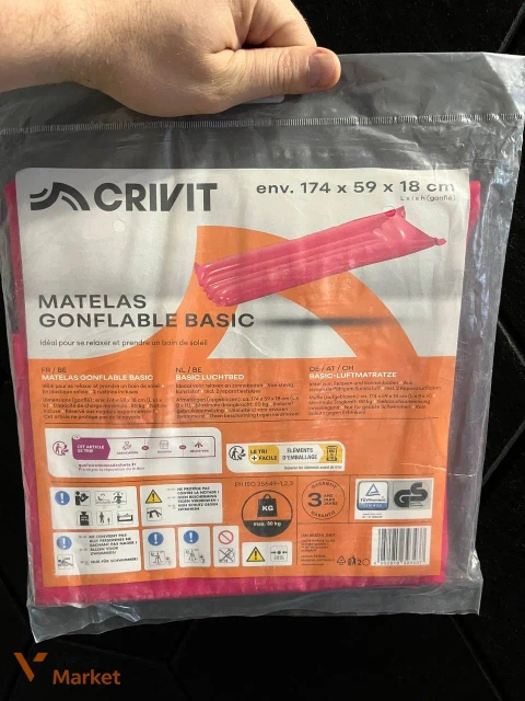 Надувний матрац CRIVIT Basic 174x59x18 см рожевий