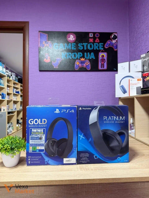Навушники для PlayStation PS4 Gold Wireless Headset та Platinum Wireless Headset