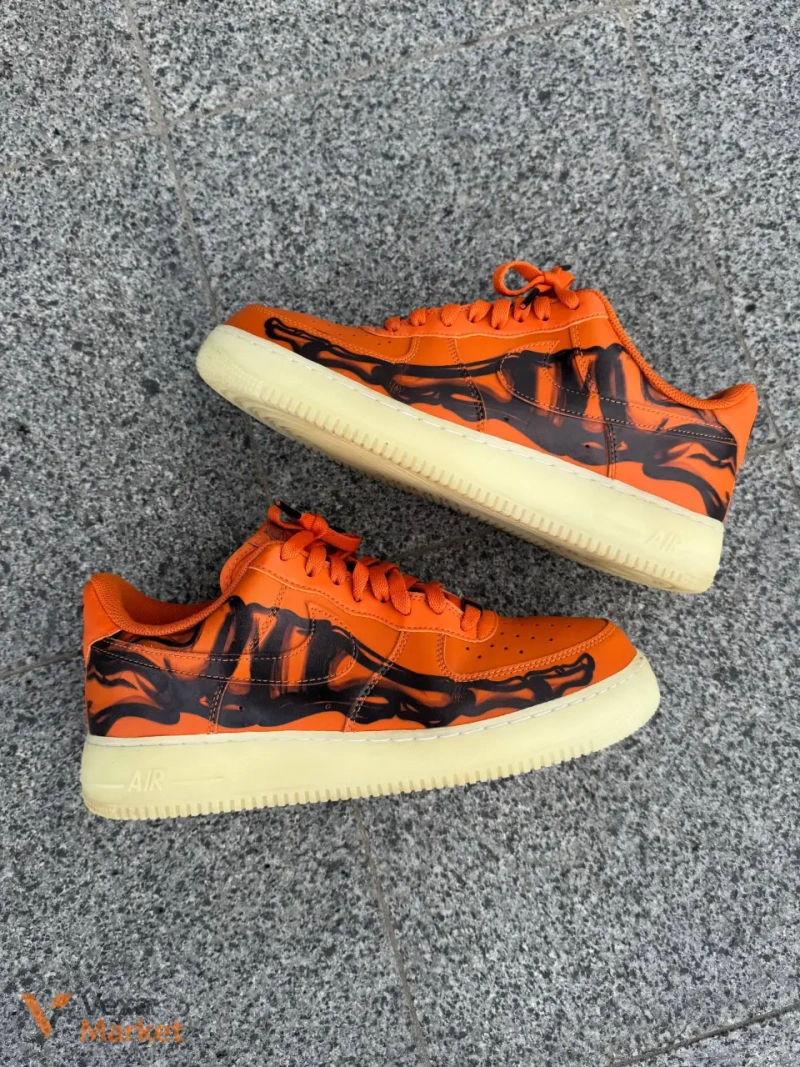 Nike Air Force 1 Low Skeleton Orange 44 размер — фото 7