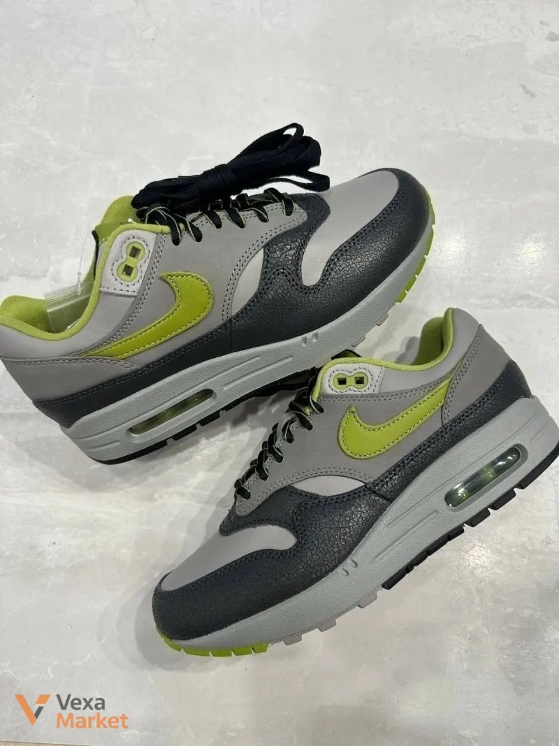 Nike Air Max 1 Сірі з салатовим — фото 2